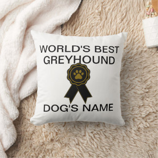 Customizable World's Best Greyhound Design Throw Pillow