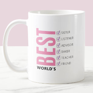 Customizable Worlds Best Sister Checklist Coffee Mug
