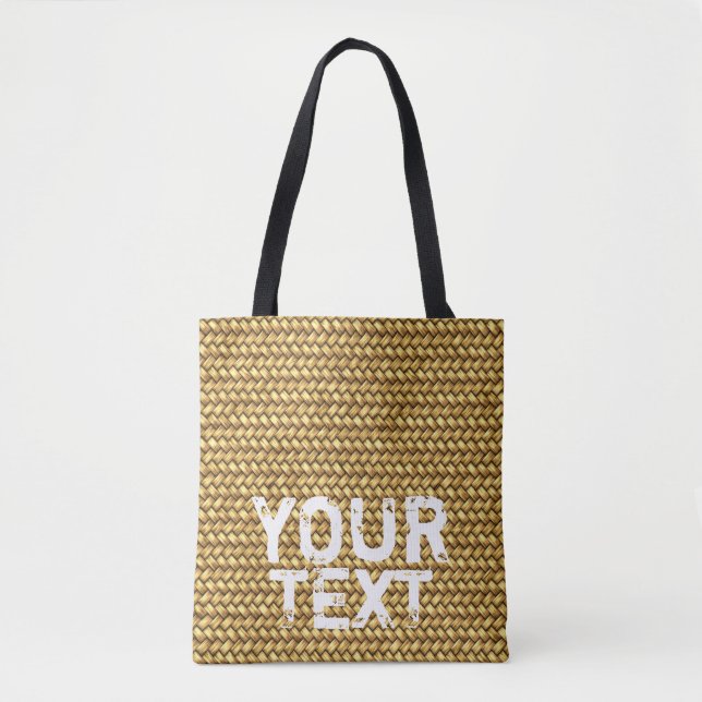 Customizable "Woven straw" Effect Tote Bag (Front)