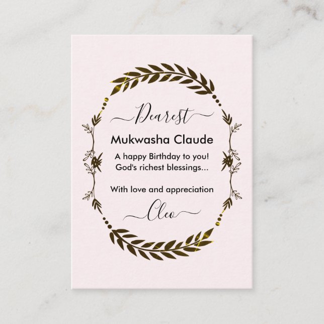 Customizable Wreath Enclosure Card (Front)