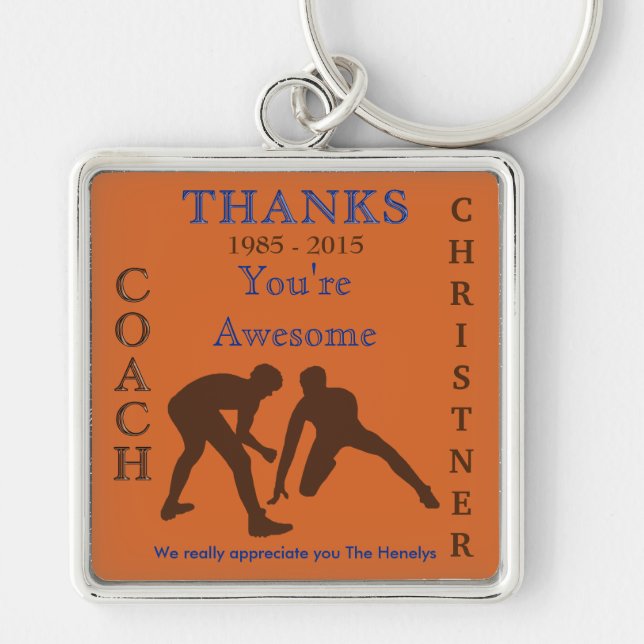 Customizable Wrestling Coach Keychains (Front)