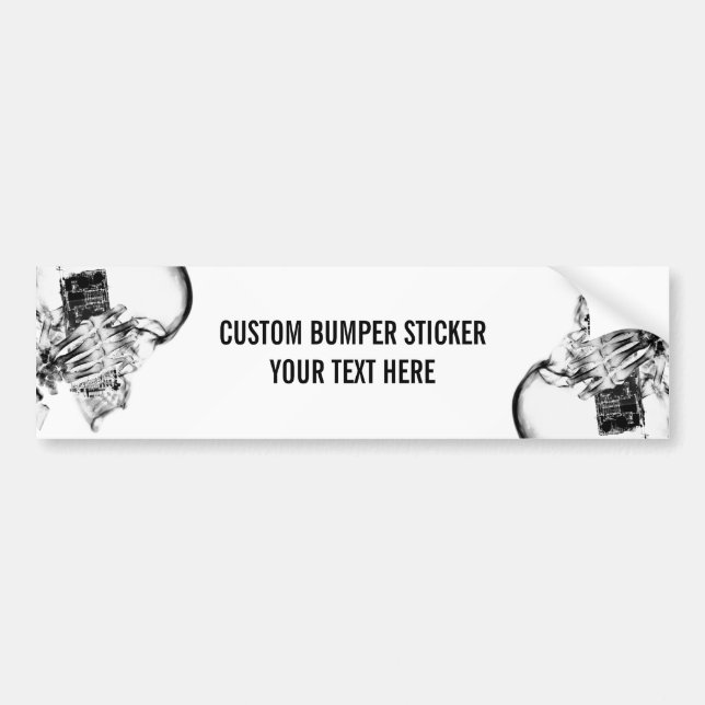 Customizable X-Ray Skeleton Skull Bumper Sticker (Front)
