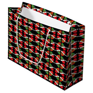 Customizable Xmas Santa Sugar Skulls Large Gift Bag