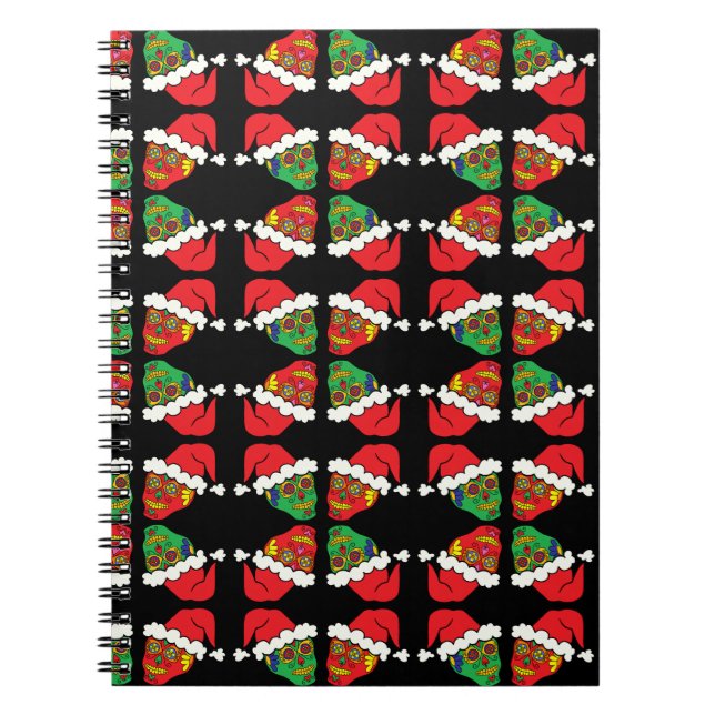 Customizable Xmas Sugar Skulls Notebook (Front)