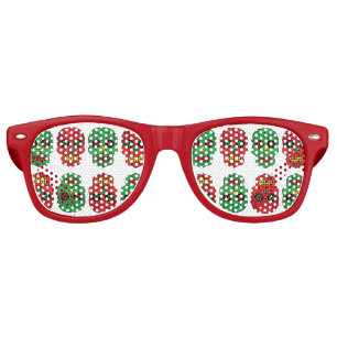 Customizable Xmas Sugar Skulls Retro Sunglasses