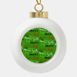 Customizable Xmas Words Ceramic Ball Christmas Ornament