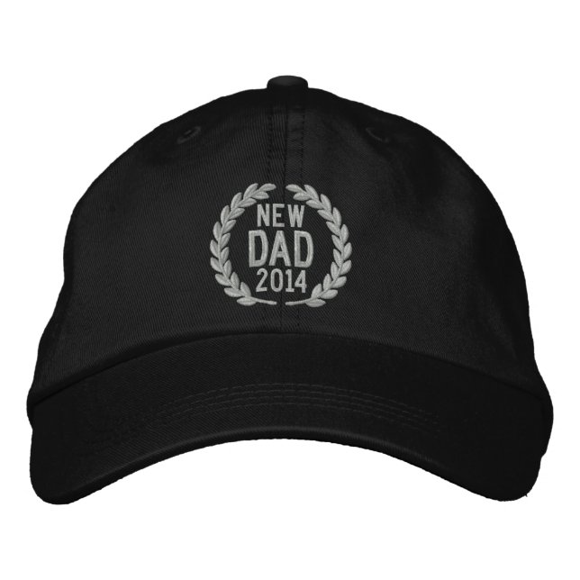 Customizable YEAR for New Dad Laurels Embroidery Embroidered Hat (Front)