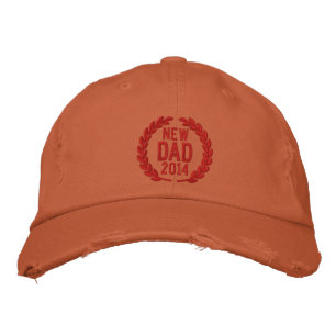 Customizable YEAR for New Dad Laurels Embroidery Embroidered Hat