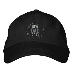 Customizable YEAR for New Dad Stars Embroidery Embroidered Hat