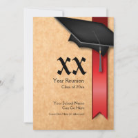Customizable Year Red Class Reunion Invitation