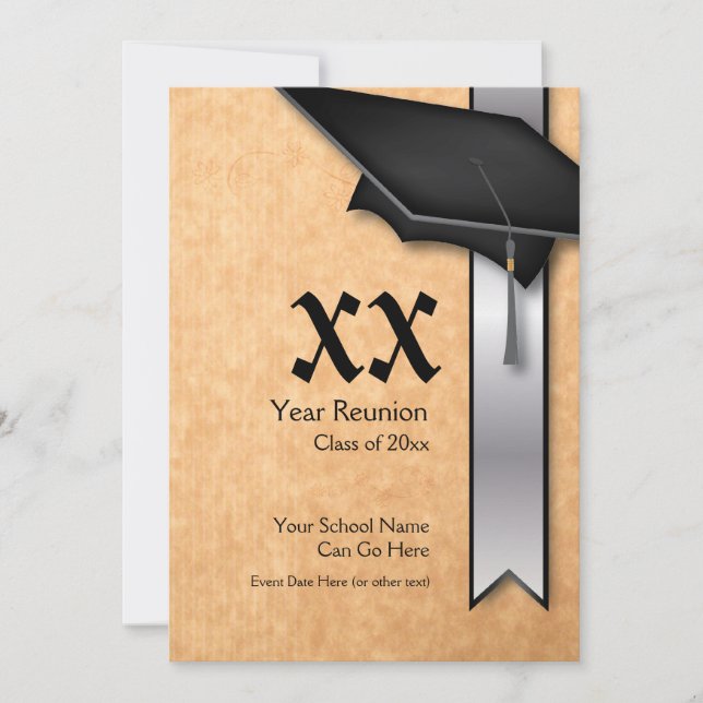 Customizable Year Silver Class Reunion Invitation (Front)