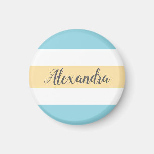 Customizable Yellow And Blue Stripes Magnet