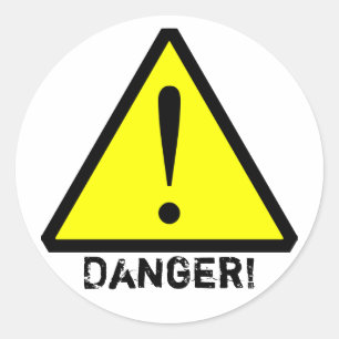 Customizable Yellow& Black Warning Symbol Sticker