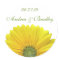 Customizable Yellow Gerbera Daisy Monogram Sticker