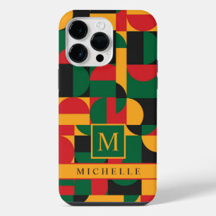 Customizable Yellow Green Red Black Geometric iPhone 14 Pro Max Case