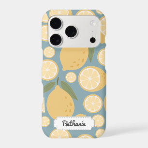 Customizable Yellow Lemon Seamless Pattern