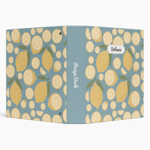 Customizable Yellow Lemon Seamless Pattern Binder