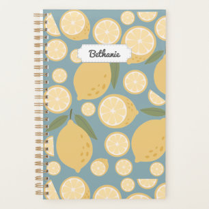Customizable Yellow Lemon Seamless Pattern Planner
