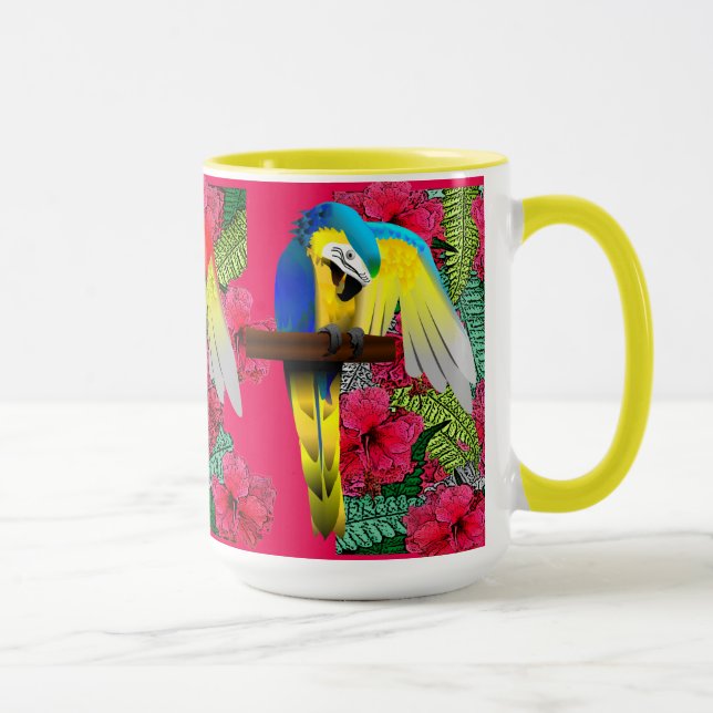 Customizable Yellow Parrot  Mug (Right)