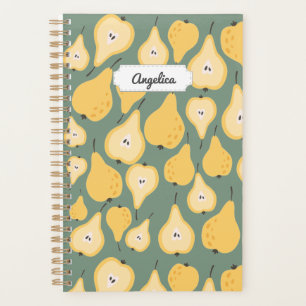 Customizable Yellow Pear Seamless Pattern Planner