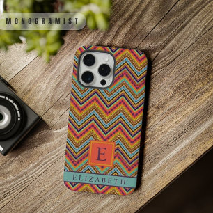 Customizable Yellow Red Blue Chevron Pattern iPhone 15 Pro Max Case