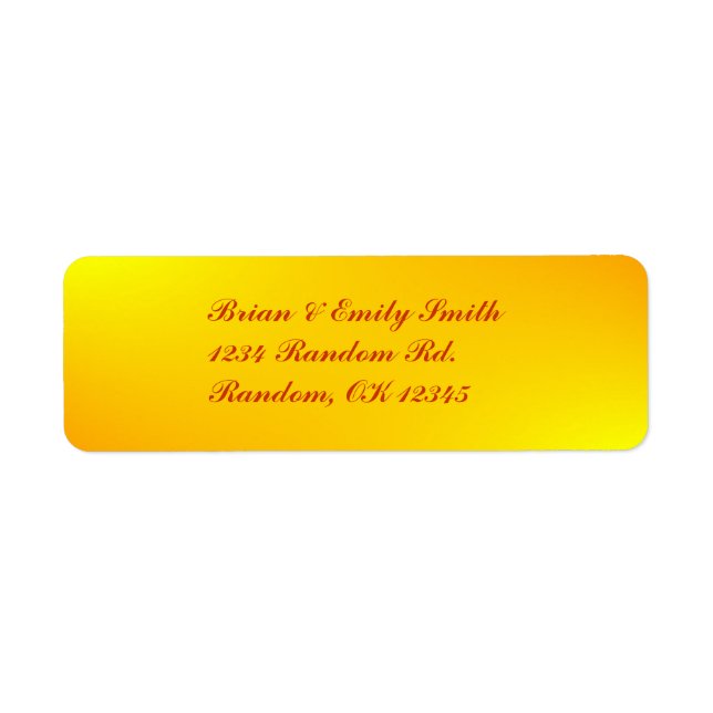 Customizable yellow splash professional labels (Front)