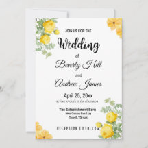 Customizable Yellow Spring Wedding Invitations