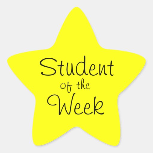 Customizable Yellow Star Student Of The Week Star Sticker | Zazzle