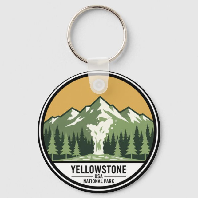 Customizable Yellowstone National Park Keychain (Front)