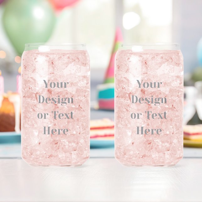 Customizable Your Design or Text Here Personalized Can Glass (Insitu (Birthday))
