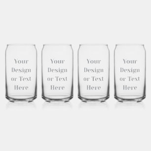Customizable Your Design or Text Here Personalized Can Glass