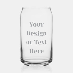 Customizable Your Design or Text Here Personalized Can Glass