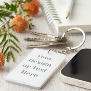 Customizable Your Design or Text Here Personalized Keychain