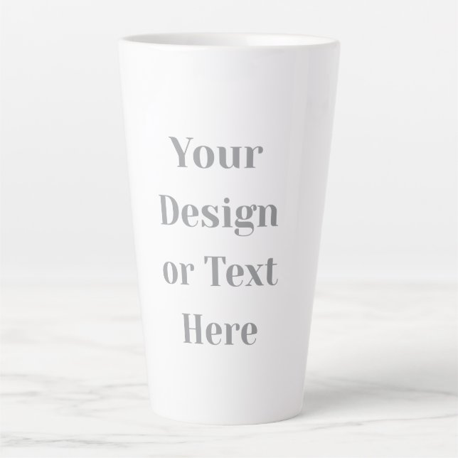 Customizable Your Design or Text Here Personalized Latte Mug (Front)