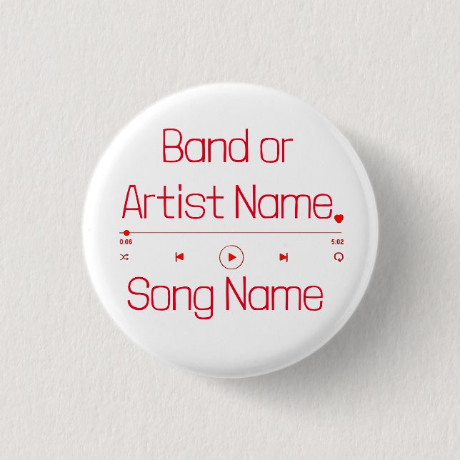 Customizable Your Favourite Music 1 Inch Round Button (Front)