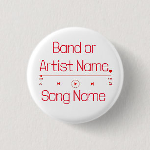 Customizable Your Favourite Music 1 Inch Round Button