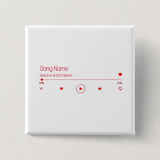 Customizable Your Favourite Music 2 Inch Square Button (Front)