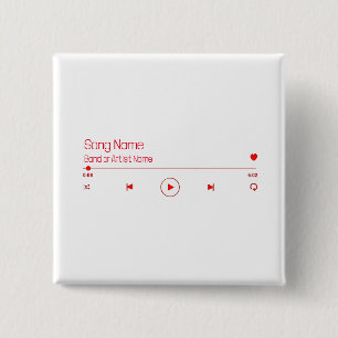 Customizable Your Favourite Music 2 Inch Square Button