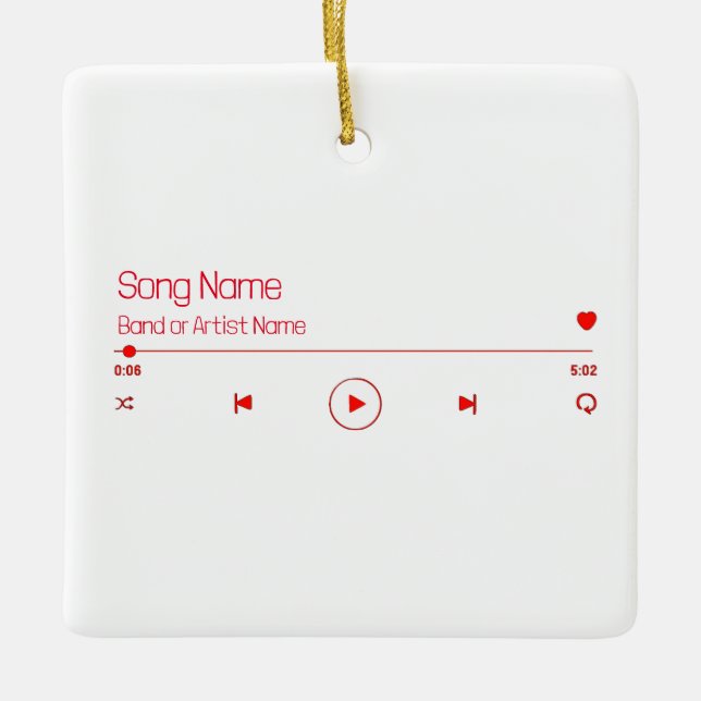 Customizable Your Favourite Music Ceramic Ornament (Front)
