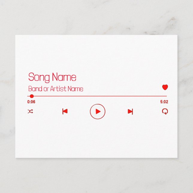 Customizable Your Favourite Music Postcard (Front)