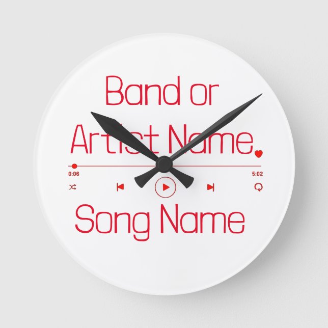 Customizable Your Favourite Music Round Clock (Front)