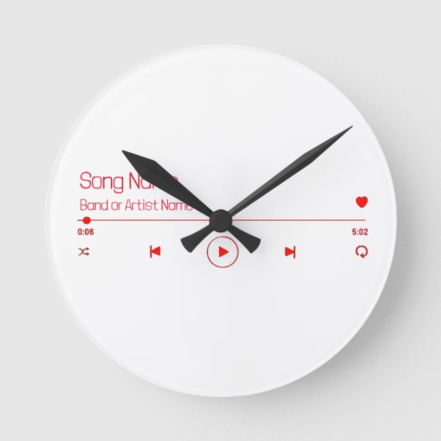 Customizable Your Favourite Music Round Clock (Front)