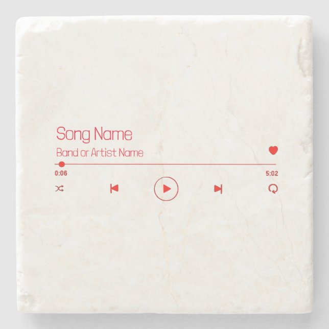 Customizable Your Favourite Music Stone Coaster (Front)