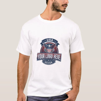 Customizable "Your Logo Here" Minimalist Shield T-Shirt