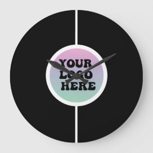 Customizable Your Logo Here Peel and Stick Large Clock