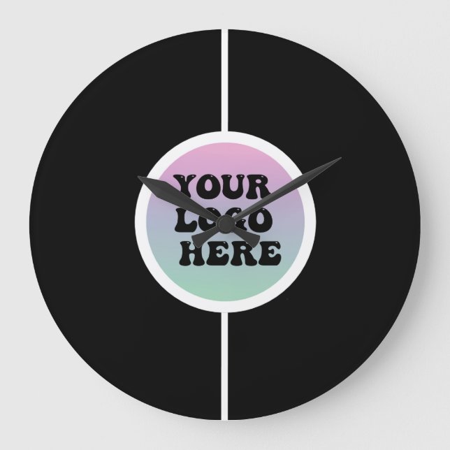 Customizable Your Logo Here Peel and Stick Large Clock (Front)