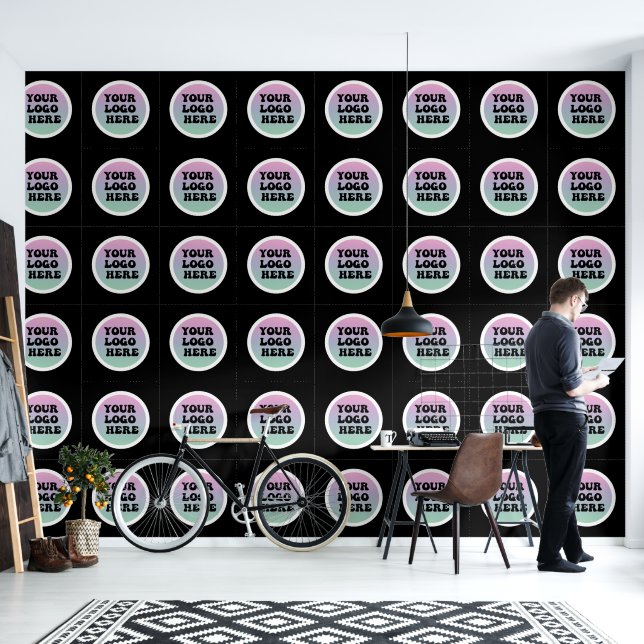 Customizable Your Logo Here Peel and Stick Wallpaper (Living Room)