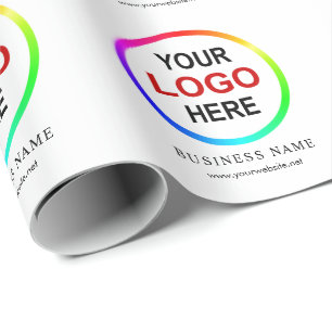 Customizable "your logo here" wrapping paper