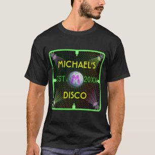 Customizable Your Name 1970's Disco Ball T-Shirt