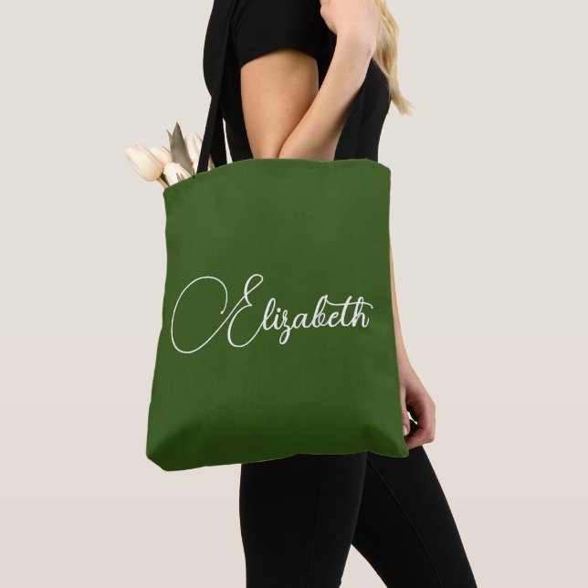 Customizable Your Own Name Typography Template Tote Bag (Close Up)
